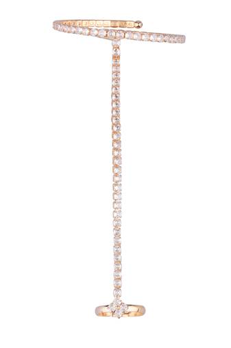 Radiant beauty: gold plated cz stone ring bracelet