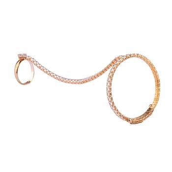 Radiant beauty: gold plated cz stone ring bracelet 2