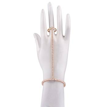 Radiant beauty: gold plated cz stone ring bracelet 3