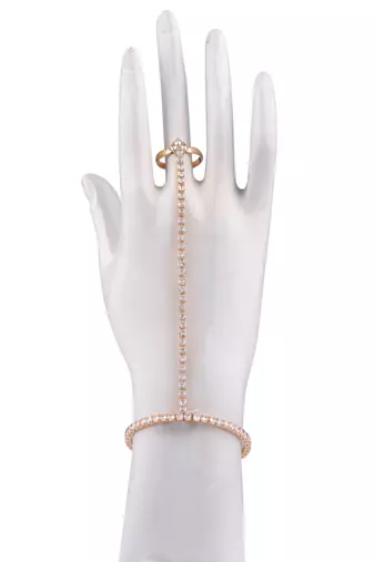 Radiant beauty: gold plated cz stone ring bracelet