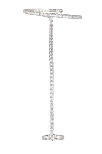  Radiant Beauty:Silver Plated Cz Stone Ring Bracelet
