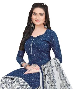 Unstitched crepe salwar suit material printed 2