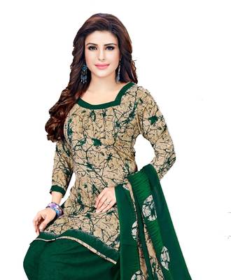 Unstitched crepe salwar suit material printed 2