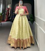 Women's Jacquard Silk Long Gown