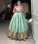 Women's Jacquard Silk Long Gown