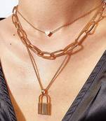 Designer women lock and heart pendant necklace for women & girls