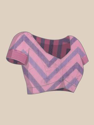 Digital print pure linen partywear ikat saree with blouse 4