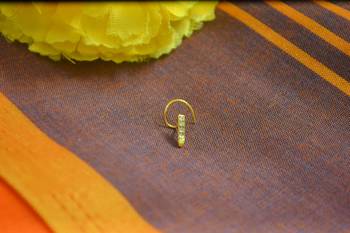 Floral motif gold plated brass premium nosering or nosepin for women 1