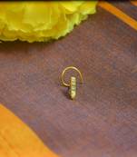 Floral motif gold plated brass premium nosering or nosepin for women