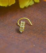 Rectangular diamond stone gold plated brass premium nosering or nosepin for women