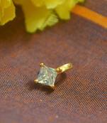 Square diamond gold plated brass premium clipon press nosering or fake nosepin for women