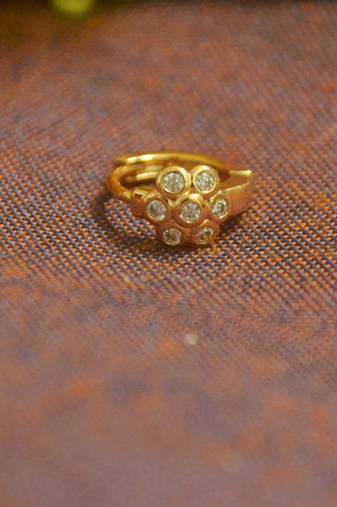 Floral motif gold plated brass premium nosering or nosepin for women