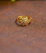 Floral motif gold plated brass premium nosering or nosepin for women