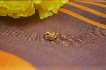 Floral motif gold plated brass premium nosering or nosepin for women 2