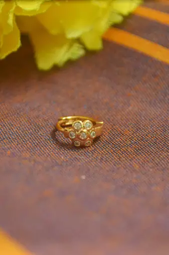 Floral motif gold plated brass premium nosering or nosepin for women