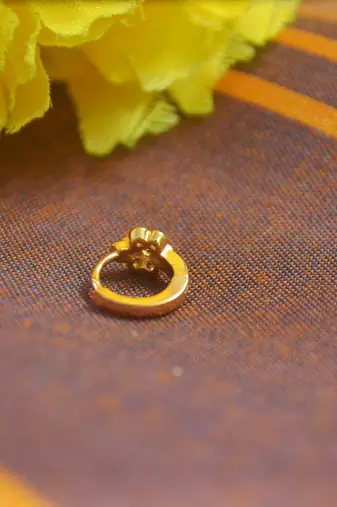 Floral motif gold plated brass premium nosering or nosepin for women