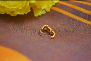 Floral motif gold plated brass premium nosering or nosepin for women 4
