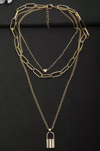 Designer women lock and heart pendant necklace for women & girls