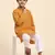 Orange plain cotton kurta pajama set for boys ethnic wear