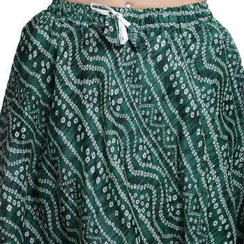 Green printed flared cotton kota doriya lehenga skirt 4