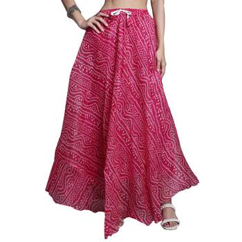 Magenta printed flared cotton kota doriya lehenga skirt 1