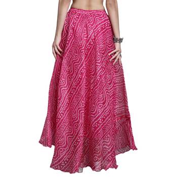 Magenta printed flared cotton kota doriya lehenga skirt 2