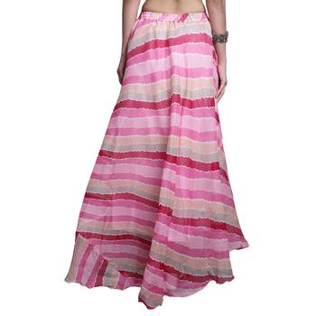 Pink printed flared cotton kota doriya lehenga skirt 2