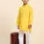 Yellow plain cotton kurta pajama set for boys ethnic wear