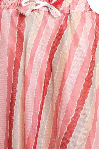 Peach printed flared cotton kota doriya lehenga skirt