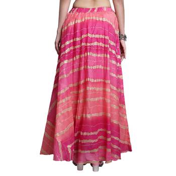 Magenta printed flared cotton kota doriya lehenga skirt 2