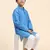 Sky blue plain cotton kurta pajama set for boys ethnic wear