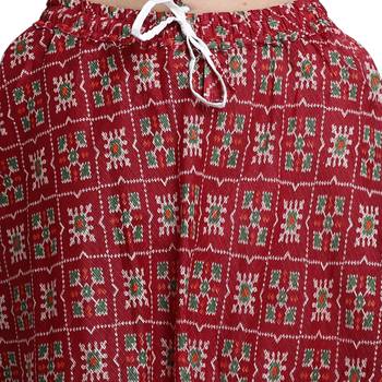 Maroon printed flared cotton kota doriya lehenga skirt 4