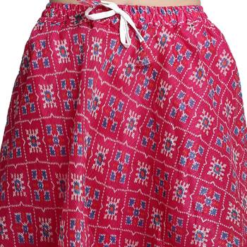 Magenta printed flared cotton kota doriya lehenga skirt 4