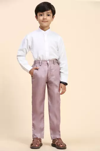Pink floral cotton 3 piece suit set for boys party,wedding outfits