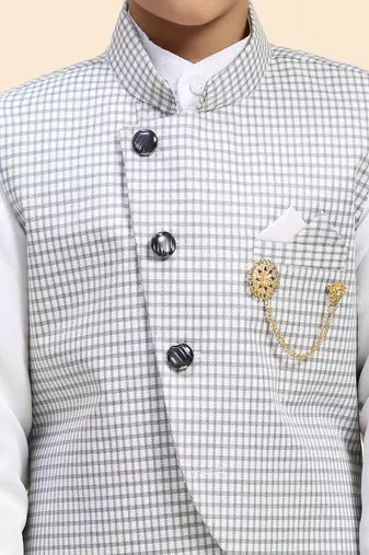 Black checkered cotton 3 piece suit set for boys party,wedding outfits