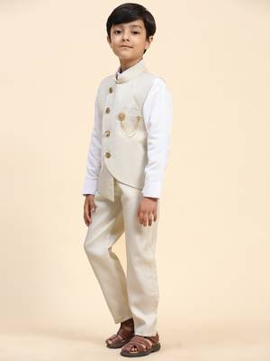 Light brown checkered cotton 3 piece suit set for boys party,wedding outfits 3