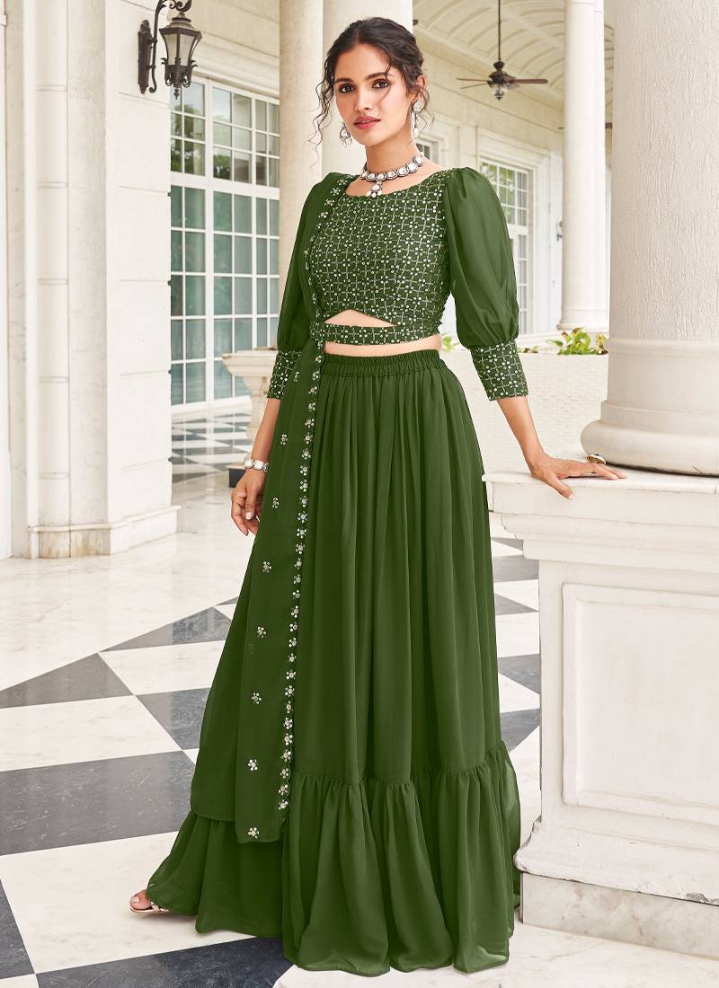 Latest Mahendi Party Wear Lehenga Choli For Women