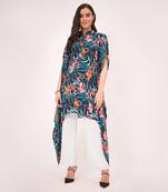 Black tropical print tunic