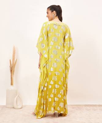Yellow ombre full length kaftan 5