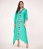 Green geometric mid length kaftan