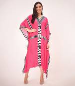 Pink geometric mid length kaftan