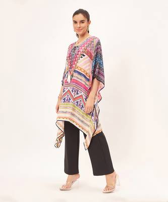 Pink geometric kaftan tunic 2