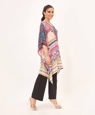 Pink geometric kaftan tunic 3