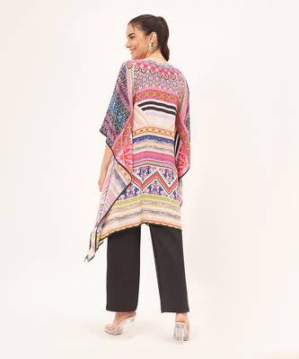 Pink geometric kaftan tunic 4