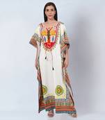 Multicoloured tribal full length kaftan