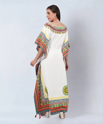 Multicoloured tribal full length kaftan 4
