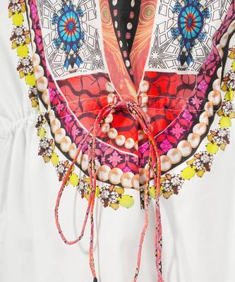 Multicoloured tribal full length kaftan 5