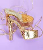 Bold Gold Block Heels