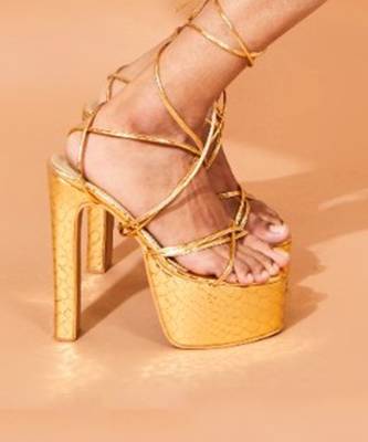 Bold Gold Block Heels 2