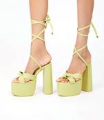 Bold Green Block Heels